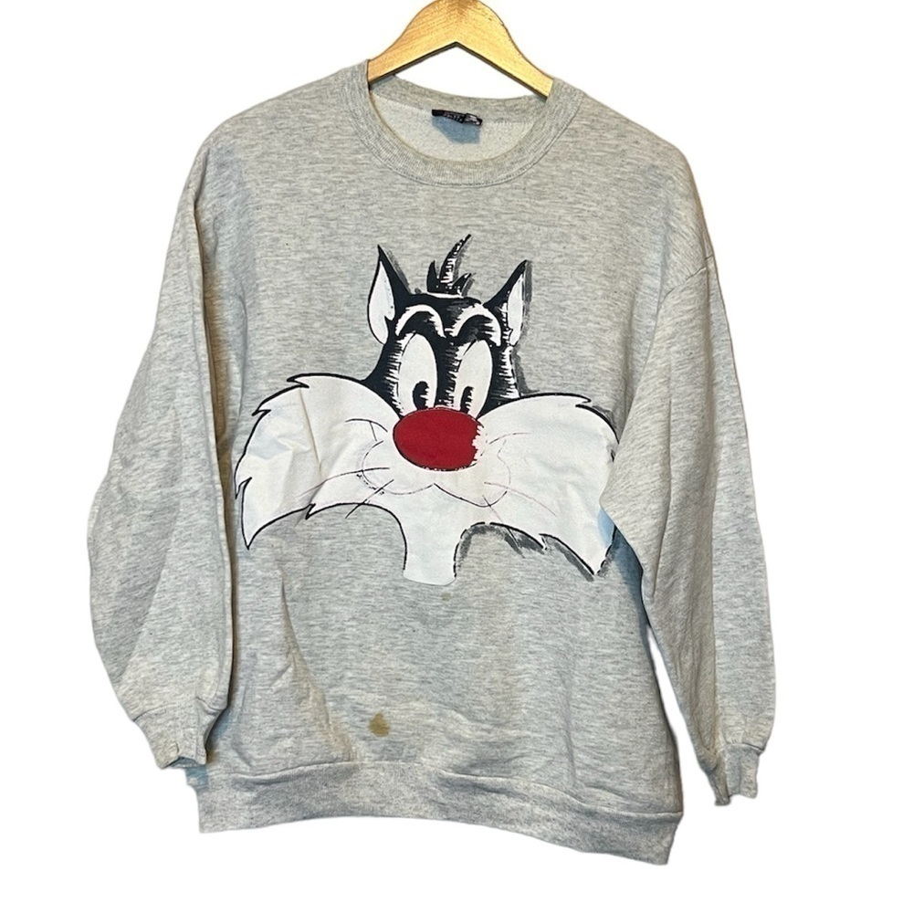 Vintage Garment Graphics Sylvester Looney Tunes Crew Neck Sweatshirt